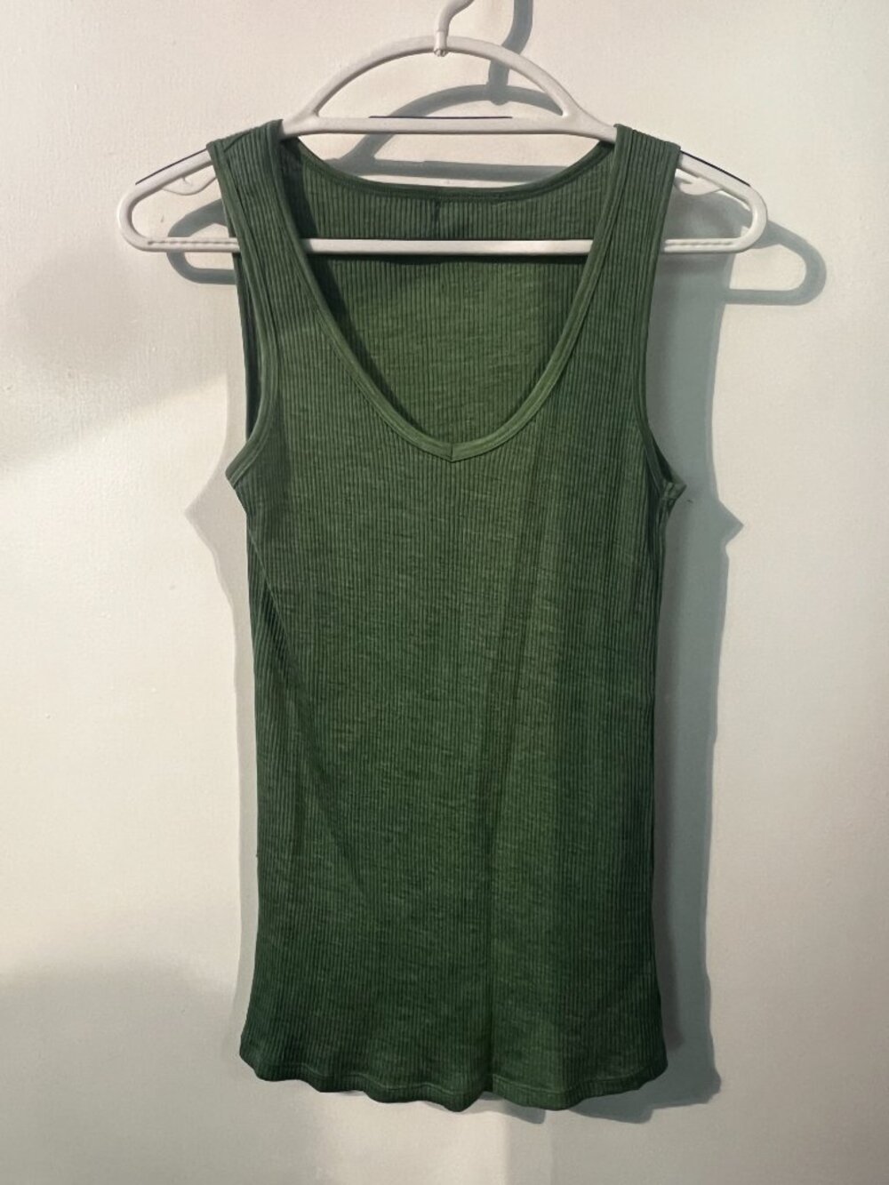 Woolx Brooklyn Ribbed Tank Top XS Forest Green Merino Wool